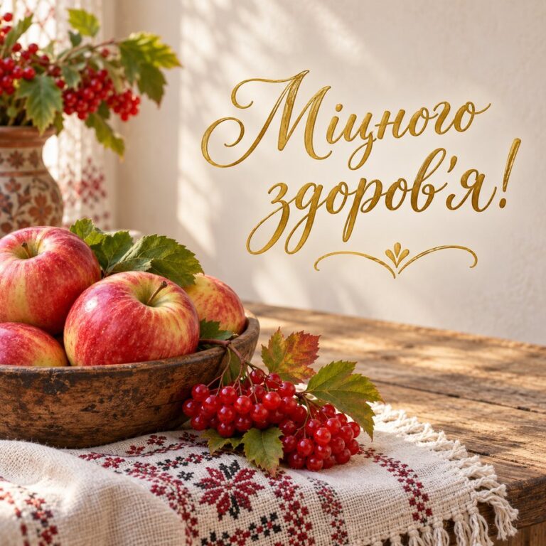 З днем народження брату українською - листівка «Міцного здоров'я!»