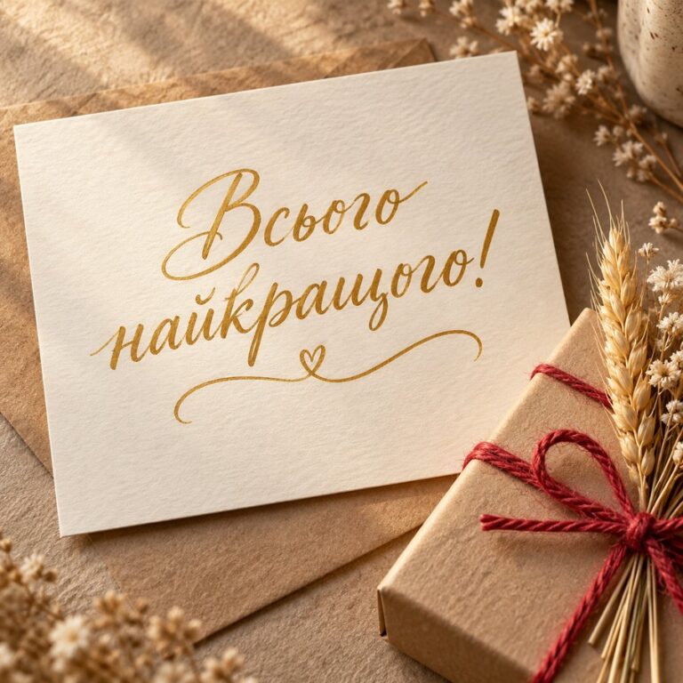 З днем народження брату українською - листівка «Всього найкращого!»